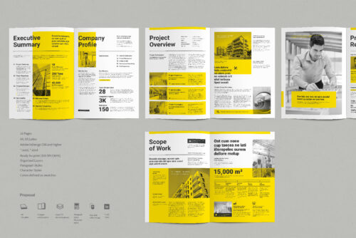 Alternative view of Construction Proposal InDesign Template — A4 & US Letter